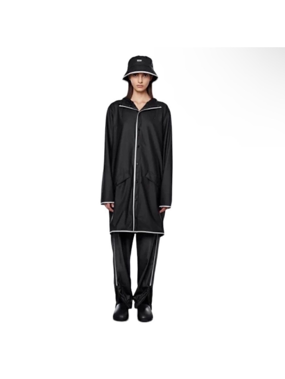 RAINS Long Rain Jacket with Reflective Trim NWT!🌷